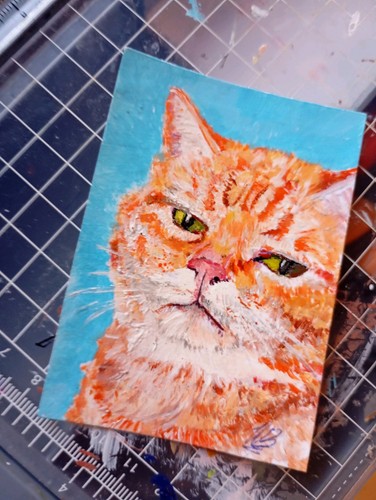 Aceo original painting silly - aceo,,