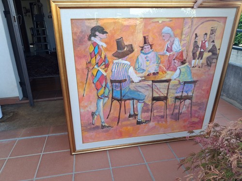 Quadro con cornice dorata - con,
