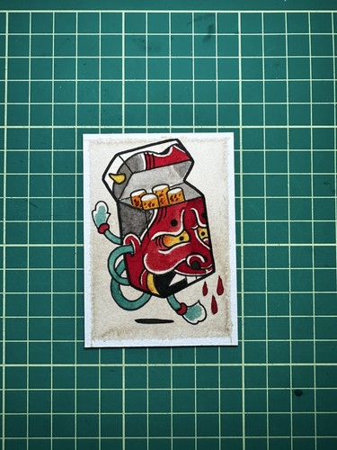 Aceo original watercolor ink - aceo,