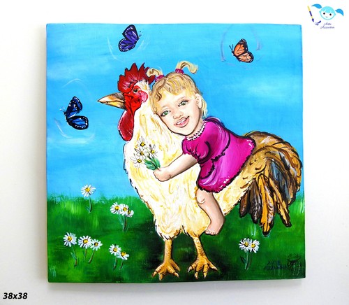 Quadro terracotta il gallo - "il,