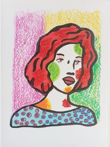 Ritratto donna stile popart - in,