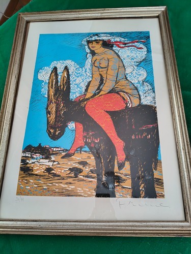 Quadro fiume litografia con - litografia,