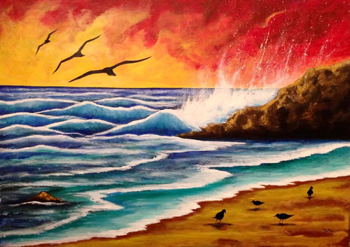 Dipinto originale mare al - mare,