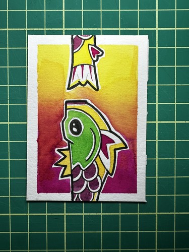 Aceo original ink painting - aceo,