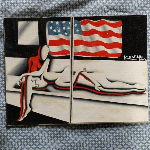Kostabi dipinto tavola - su,