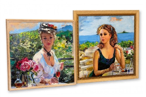 Coppia quadri impressionisti - coppia,