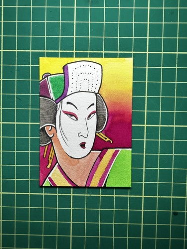 Aceo original watercolor - watercolor, ink