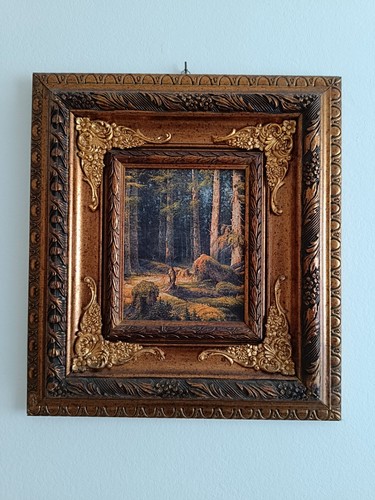 Quadro paesaggio bosco cornice
