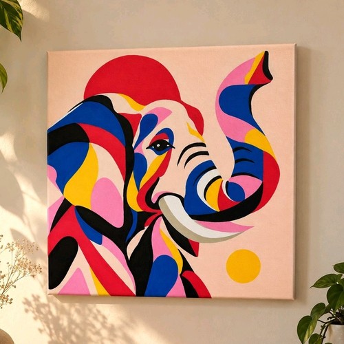 Quadro fatto mano elefante - a,