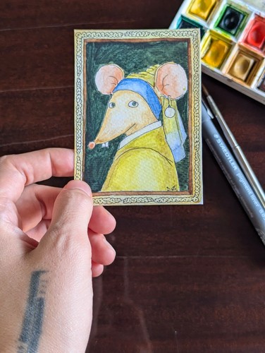 Aceo original watercolor - original,