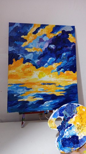 Quadro tramonto dipinto - "tramonto", a
