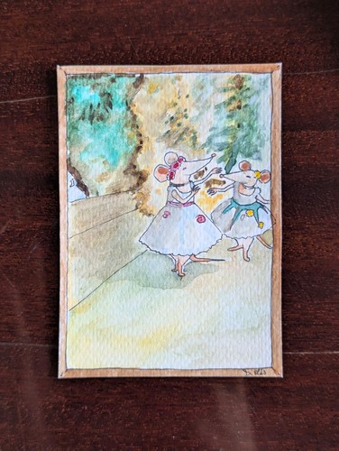 Aceo original watercolor - original,