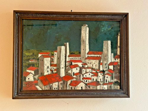 Quadro veduta san giminiano - quadro,