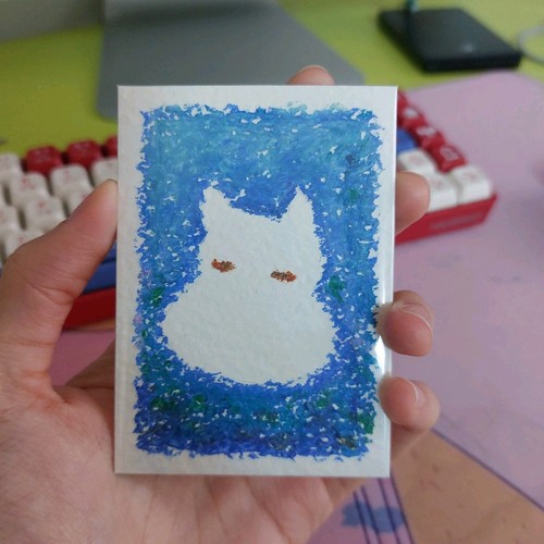 Aceo oil pastel - pastel,, spirit